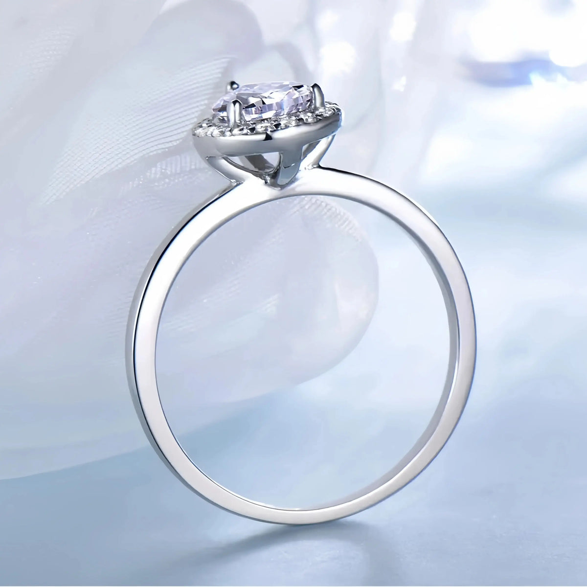 UMCHO Real Silver 925 Jewelry Luxury Bridal Water Drop Cubic Zircon Rings For Women Solitaire Engagement Wedding Party Brand