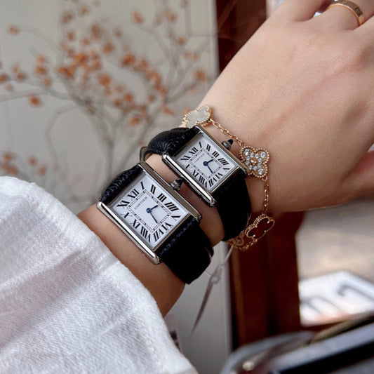 CW5  Couple's lychee print belt watch  25.5mm x 33.7mm/29.5mm*22mm  movement
