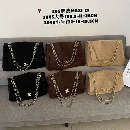 LCP101 Suede cowhide Bag 38.5-11-26CM 32-10-19.5CM Shoulder bags