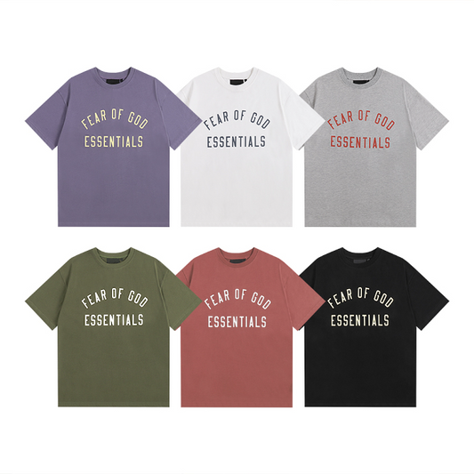 FGC12 New men's and women's summer short sleeved T-shirt double yarn cotton top loose fit  clothing