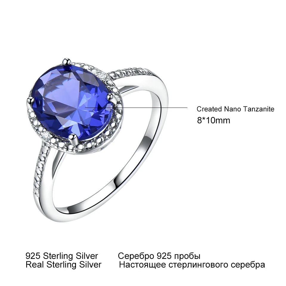 UMCHO Luxury Tanzanite Rings For Women Solid 925 Sterling Silver Jewelry Gemstone Engagement Ring Sets Wedding Party Gift 2019