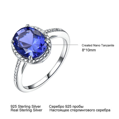 UMCHO Luxury Tanzanite Rings For Women Solid 925 Sterling Silver Jewelry Gemstone Engagement Ring Sets Wedding Party Gift 2019