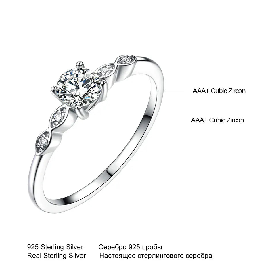 UMCHO Silver 925 Jewelry Luxury Bridal Cubic Zirconia Rings for Women  Solitaire Engagement  Wedding Band Party Gift Jewelry New