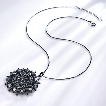 UMCHO Hyperbole Gemstone Black Spinel Necklace Pendants Solid 925 Sterling Silver Female Jewelry For Women Gift Fine Jewelry