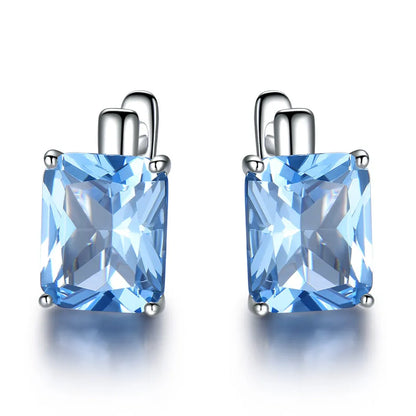 UMCHO  Luxury Emerald Gemstone Clip Earrings for Women Genuine  925 Sterling Silver Jewelry Green Gemstone Fashion Wedding Gift
