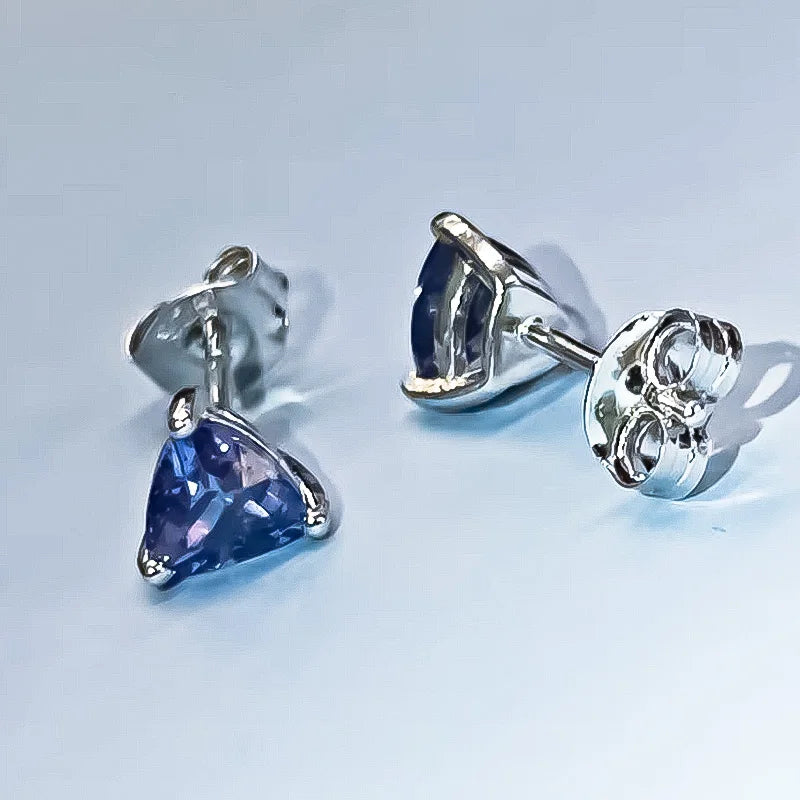UMCHO 2 Pairs Tanzanite Blue Color Zircon Silver Earring Jewelry Sets Earring for Woman
